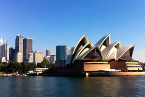 View the Sydney Opera House from Darling Harbour on Labour Day